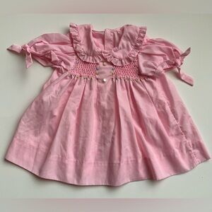 Vintage Adorable Pink Smocked Baby Dress